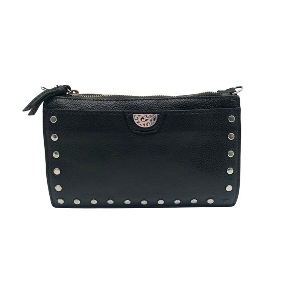 Brighton Black Pebbled Leather Preety Tough Rox Crossbody - Picture 1 of 12